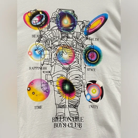 Billionaire Boys Club BBC Astronaut Multicolor T-shirt 
Neptunes Men’s L NWT - Picture 2 of 7